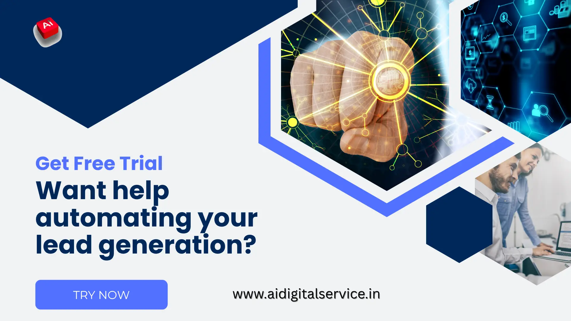 Call to action banner inviting business owners to book free strategy call for lead generation automation